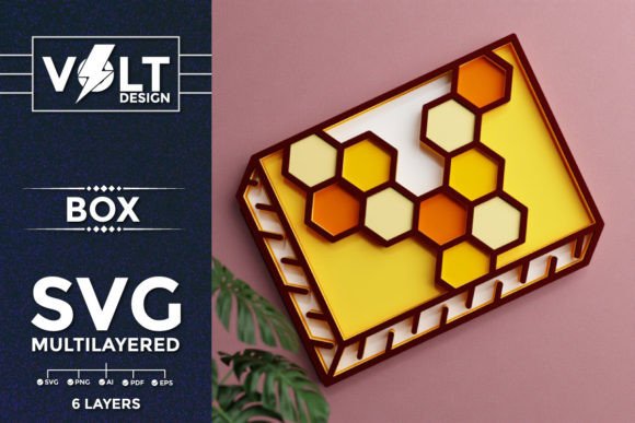 Download Honey Bee-Box Hexagon Multilayered SVG - Multilayered svg Collection