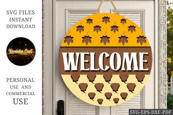 Download Welcome Fall Round Sign SVG - Fall round sign svg Collection