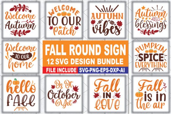 Download Fall Round Sign Svg Bundle - Fall round sign svg Collection